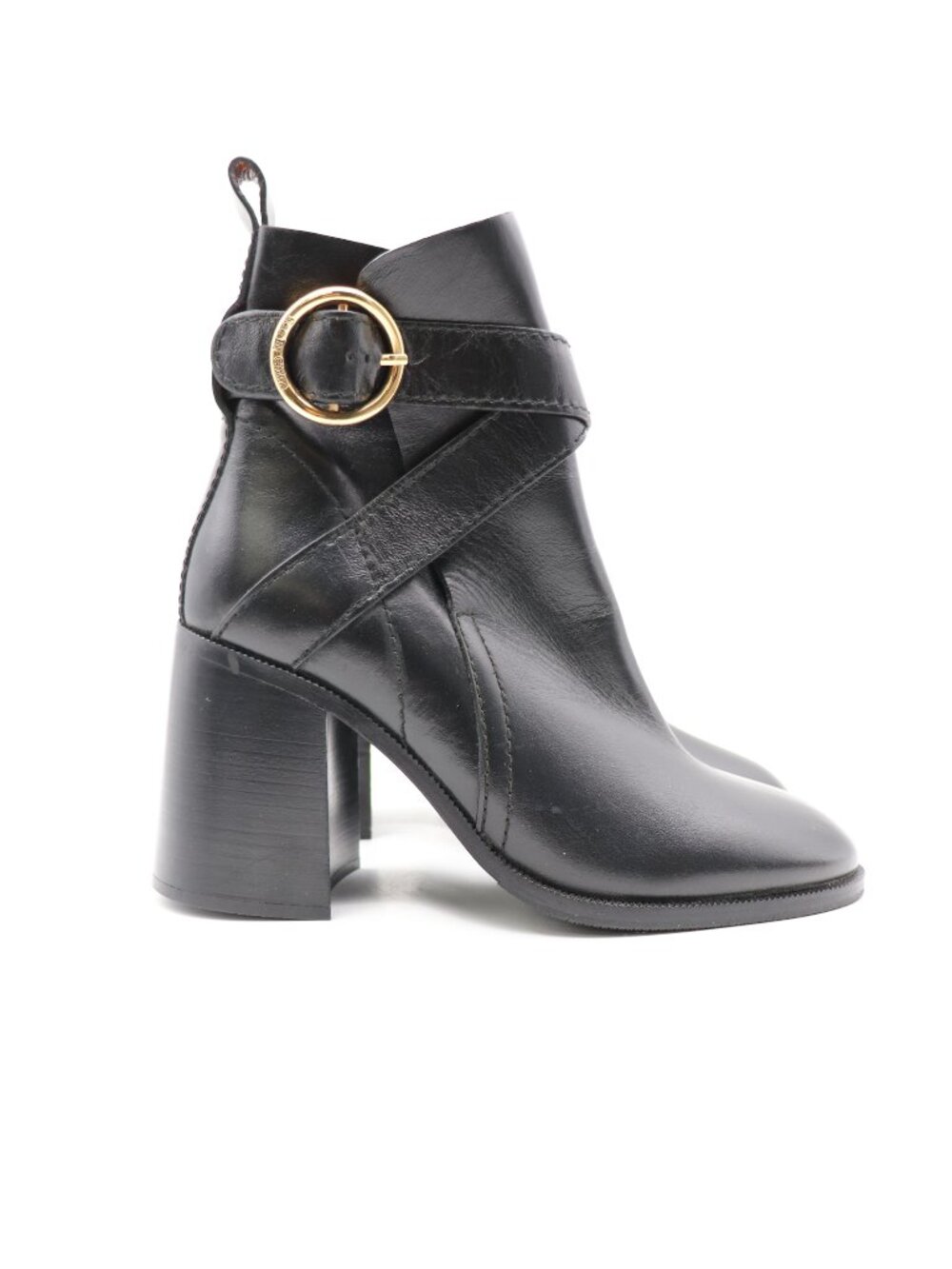 New See By Chloe Women’s Lyna Women's Size EU 37 Black Leather Ankle Boots Spain